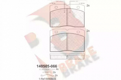 R BRAKE rb0505 -  Комплект тормозных колодок, дисковый тормоз
